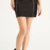 Faux Suede Double Zip Skirt Faux Suede Double Zip Skirt