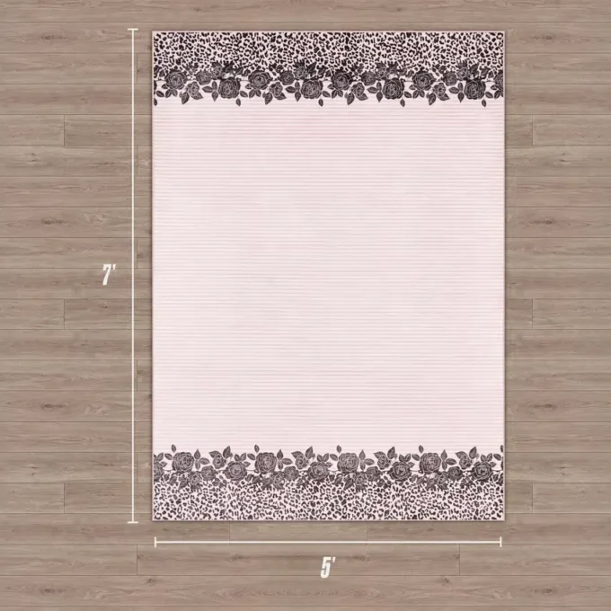 Finely Washable Rug, 5′ X 7′