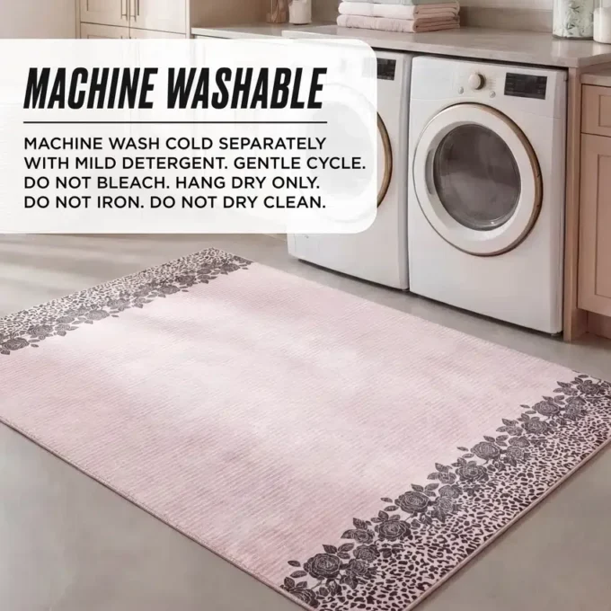 Finely Washable Rug, 5′ X 7′
