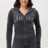 Front Mixed Crystals Velour Hoodie Front Mixed Crystals Velour Hoodie