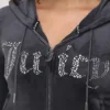 Front Mixed Crystals Velour Hoodie Front Mixed Crystals Velour Hoodie