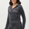 Front Mixed Crystals Velour Hoodie Front Mixed Crystals Velour Hoodie