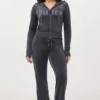 Front Mixed Crystals Velour Hoodie Front Mixed Crystals Velour Hoodie