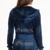 Gemini Customizable Big Bling Velour Hoodie Gemini Customizable Big Bling Velour Hoodie