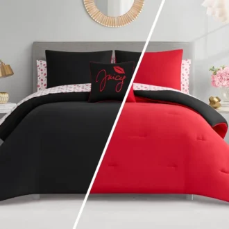 Glam Girl Solid Reversible Bed in a Bag Bedding Set