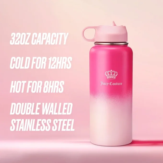 Go Girl Stainless Steel Water Bottle with Pop-Up Straw Go Girl Stainless Steel Water Bottle with Pop-Up Straw