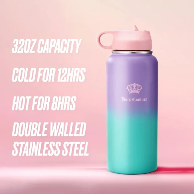 Go Girl Stainless Steel Water Bottle with Pop-Up Straw Go Girl Stainless Steel Water Bottle with Pop-Up Straw