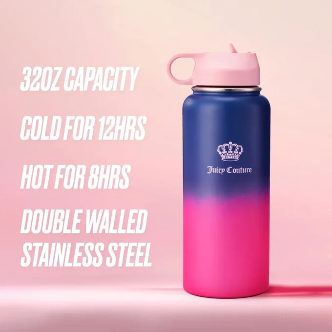 Go Girl Stainless Steel Water Bottle with Pop-Up Straw Go Girl Stainless Steel Water Bottle with Pop-Up Straw
