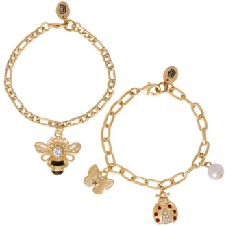 Gold-Tone Charm Bracelet Duo