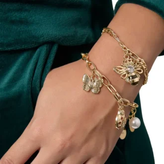 Gold-Tone Charm Bracelet Duo