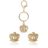 Gold-Tone Crystal Crown Keychain Bag Charm & Earring Set Gold-Tone Crystal Crown Keychain Bag Charm & Earring Set