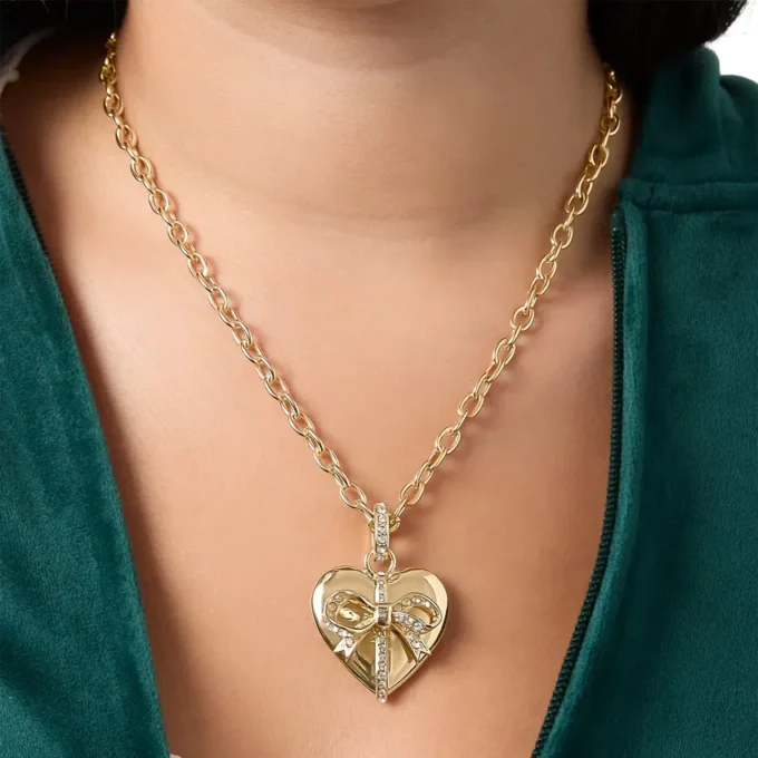 Gold-Tone Heart Charm Necklace Gold-Tone Heart Charm Necklace