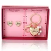 Gold-Tone Heart Keychain Bag Charm & Earring Set Gold-Tone Heart Keychain Bag Charm & Earring Set