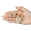 Gold-Tone Pave Heart Keychain Bag Charm & Earrings Set Gold-Tone Pave Heart Keychain Bag Charm & Earrings Set