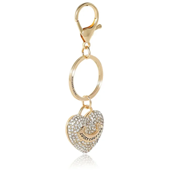 Gold-Tone Pave Heart Keychain Bag Charm & Earrings Set Gold-Tone Pave Heart Keychain Bag Charm & Earrings Set