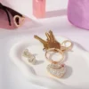 Gold-Tone Pave Heart Keychain Bag Charm & Earrings Set Gold-Tone Pave Heart Keychain Bag Charm & Earrings Set