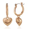 Heart Charm Hoop Earrings Heart Charm Hoop Earrings