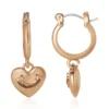 Heart Charm Hoop Earrings Heart Charm Hoop Earrings