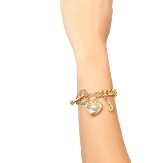 Heart Charm Toggle Bracelet