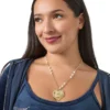 Heart Crown Necklace with Pearl Accent Heart Crown Necklace with Pearl Accent
