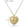 Heart Crown Necklace with Pearl Accent Heart Crown Necklace with Pearl Accent