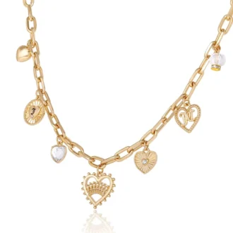 Heart Juicy Logo Charm Necklace