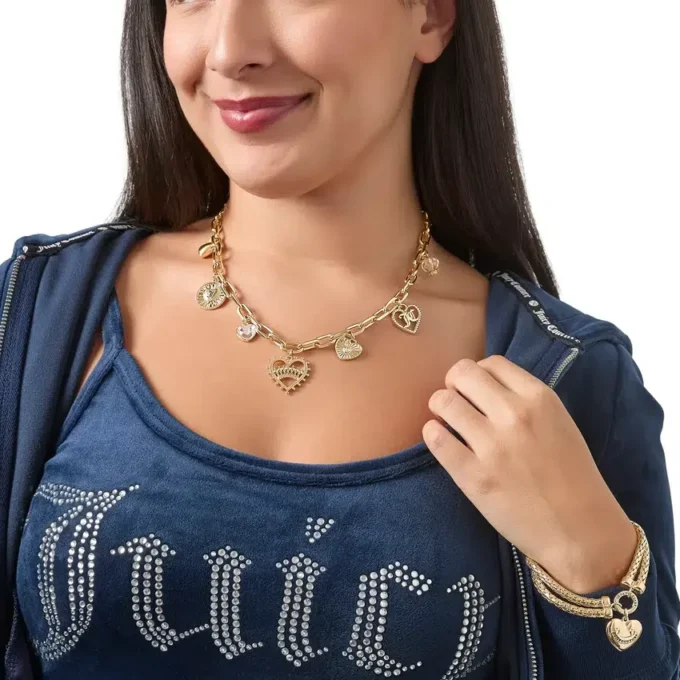 Heart Juicy Logo Charm Necklace Heart Juicy Logo Charm Necklace