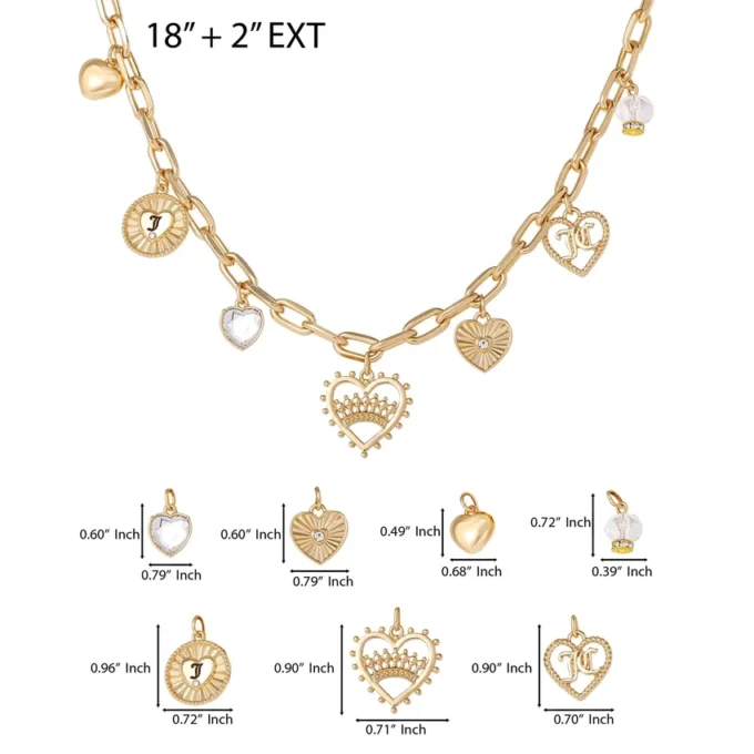 Heart Juicy Logo Charm Necklace Heart Juicy Logo Charm Necklace