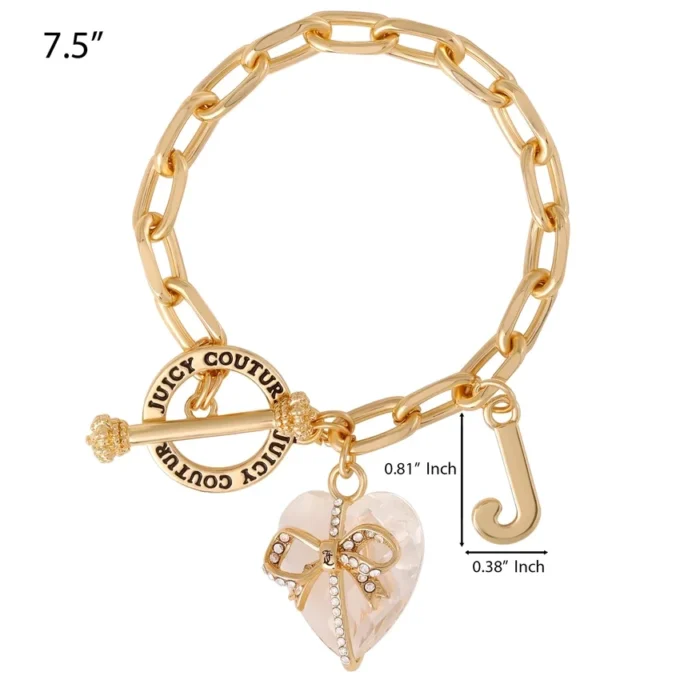 Heart Stone & J Charm Bracelet Heart Stone & J Charm Bracelet