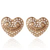 Heart Stud Earrings with Crystal Accents Heart Stud Earrings with Crystal Accents