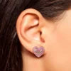 Heart Stud Earrings with Crystal Accents Heart Stud Earrings with Crystal Accents