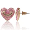 Heart Stud Earrings with Crystal Accents Heart Stud Earrings with Crystal Accents