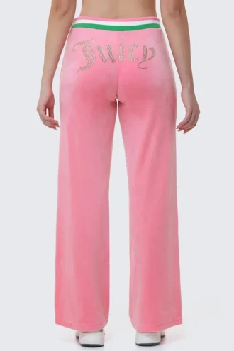 Heritage Stripe Bling Velour Track Pants