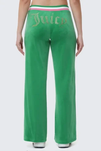 Heritage Stripe Bling Velour Track Pants