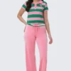 Heritage Stripe Bling Velour Track Pants
