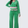 Heritage Stripe Bling Velour Track Pants