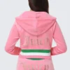 Heritage Stripe Bling Velour Zip Hoodie Heritage Stripe Bling Velour Zip Hoodie