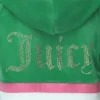 Heritage Stripe Bling Velour Zip Hoodie Heritage Stripe Bling Velour Zip Hoodie
