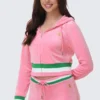 Heritage Stripe Bling Velour Zip Hoodie Heritage Stripe Bling Velour Zip Hoodie