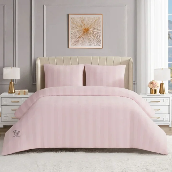 Jenny Velour Striped Jacquard Duvet Set