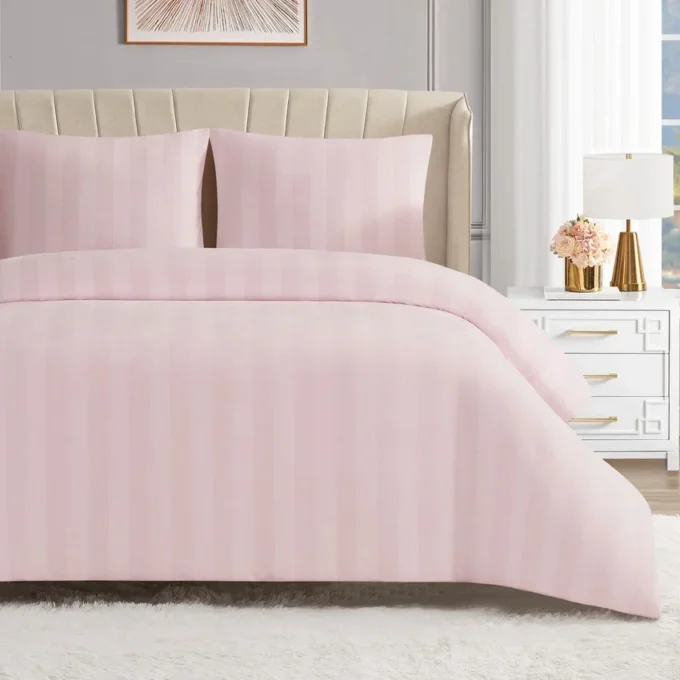 Jenny Velour Striped Jacquard Duvet Set