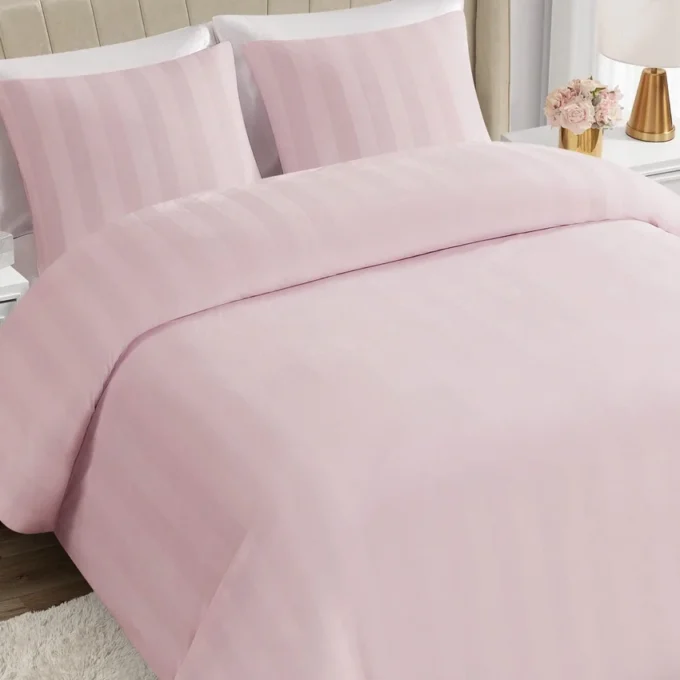 Jenny Velour Striped Jacquard Duvet Set