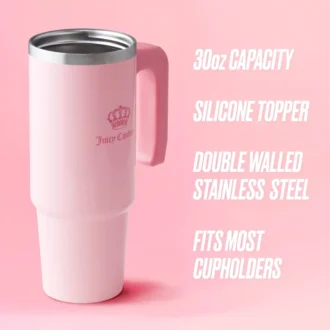 Jetsetter Hydration Stainless Steel Tumbler with Handle, Straw & Topper with Neoprene Crossbody Pouch