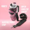 Jetsetter Hydration Stainless Steel Tumbler with Handle, Straw & Topper with Neoprene Crossbody Pouch Jetsetter Hydration Stainless Steel Tumbler with Handle, Straw & Topper with Neoprene Crossbody Pouch