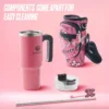 Jetsetter Hydration Stainless Steel Tumbler with Handle, Straw & Topper with Neoprene Crossbody Pouch Jetsetter Hydration Stainless Steel Tumbler with Handle, Straw & Topper with Neoprene Crossbody Pouch