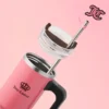 Jetsetter Hydration Stainless Steel Tumbler with Handle, Straw & Topper with Neoprene Crossbody Pouch Jetsetter Hydration Stainless Steel Tumbler with Handle, Straw & Topper with Neoprene Crossbody Pouch