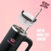 Jetsetter Hydration Stainless Steel Tumbler with Handle, Straw & Topper with Velour Crossbody Pouch Jetsetter Hydration Stainless Steel Tumbler with Handle, Straw & Topper with Velour Crossbody Pouch