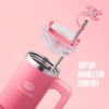 Jetsetter Hydration Stainless Steel Tumbler with Handle, Straw & Topper with Velour Crossbody Pouch Jetsetter Hydration Stainless Steel Tumbler with Handle, Straw & Topper with Velour Crossbody Pouch