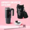 Jetsetter Hydration Stainless Steel Tumbler with Handle, Straw & Topper with Velour Crossbody Pouch Jetsetter Hydration Stainless Steel Tumbler with Handle, Straw & Topper with Velour Crossbody Pouch
