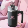 Jetsetter Hydration Stainless Steel Tumbler with Handle, Straw & Topper with Velour Crossbody Pouch Jetsetter Hydration Stainless Steel Tumbler with Handle, Straw & Topper with Velour Crossbody Pouch